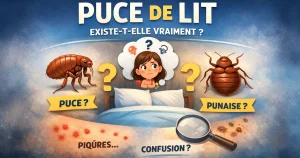 confusion entre puce de lit et punaise de lit, illustration explicative